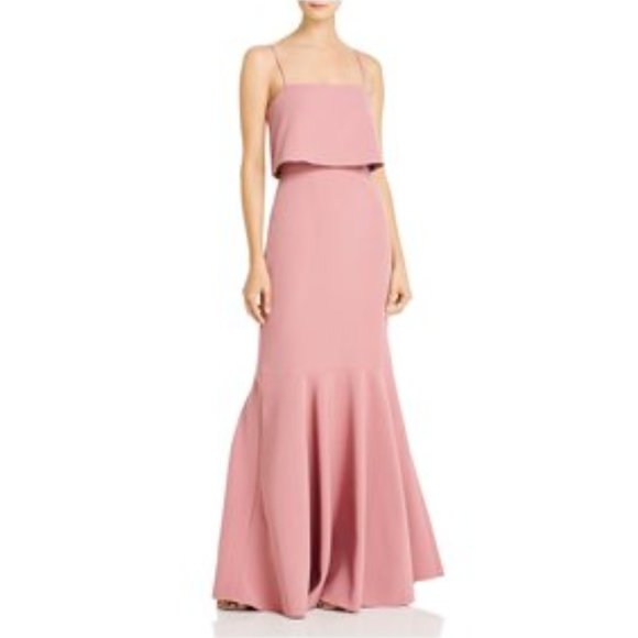 **WAYF The Dominic Sleeveless Popover Trumpet Skirt Bridesmaid Gown | Women's - Picture 1 of 7